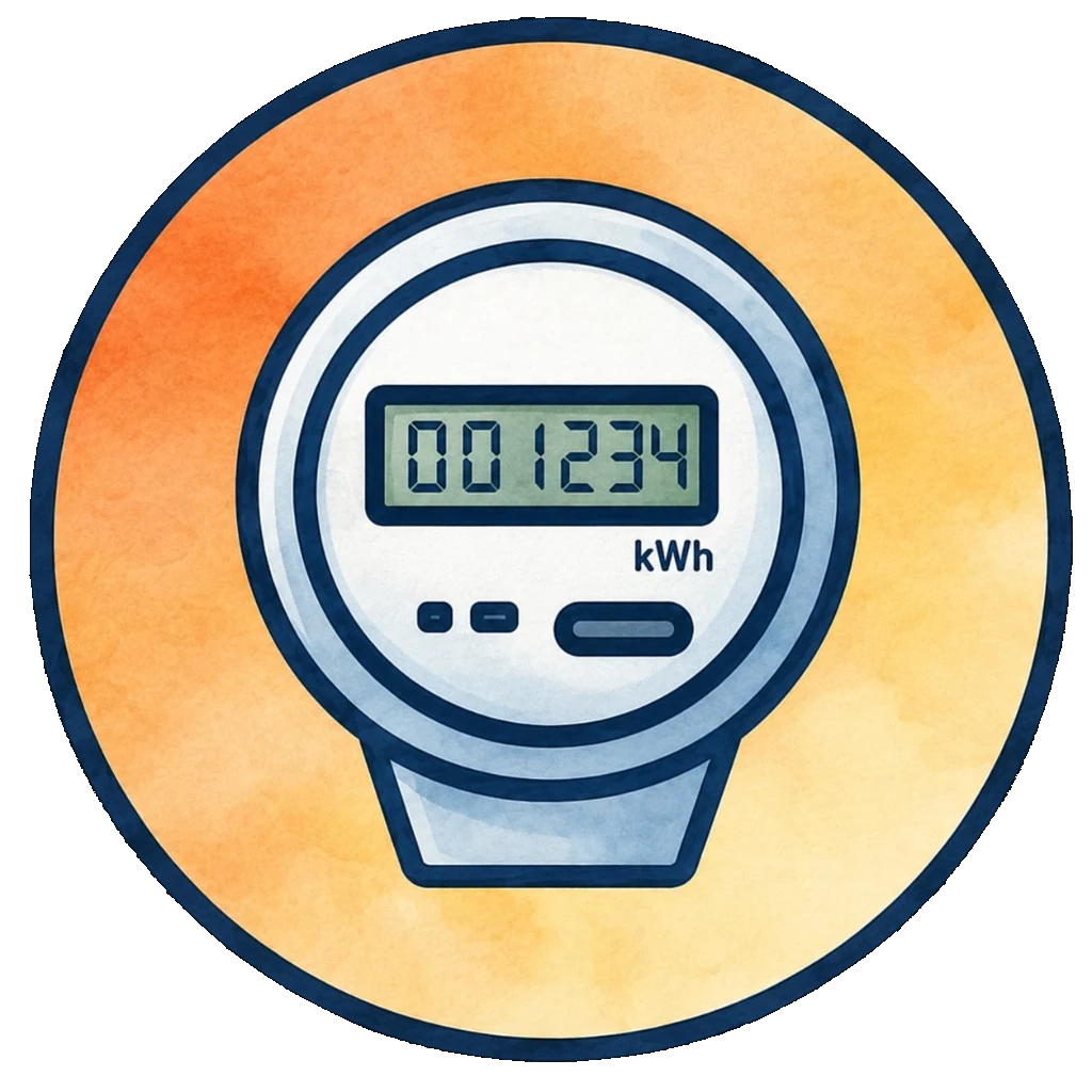Close-up of certified electrical meter showing precise measurement capability